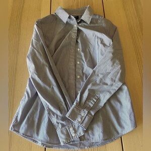 Banana Republic Blue & White Striped Tailored Shirt